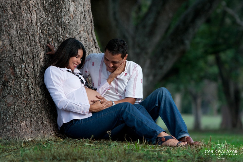 Couple enjoying a peaceful moment under a tree